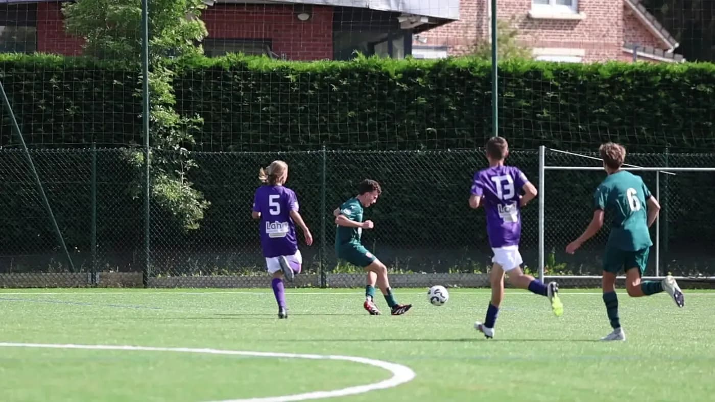 A ball stopped before a shot during a training session