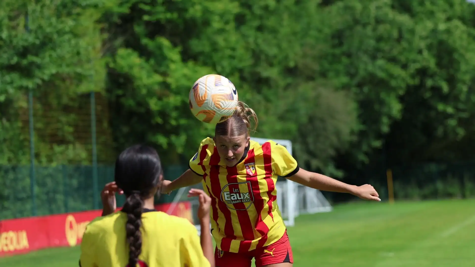 A player heading the ball